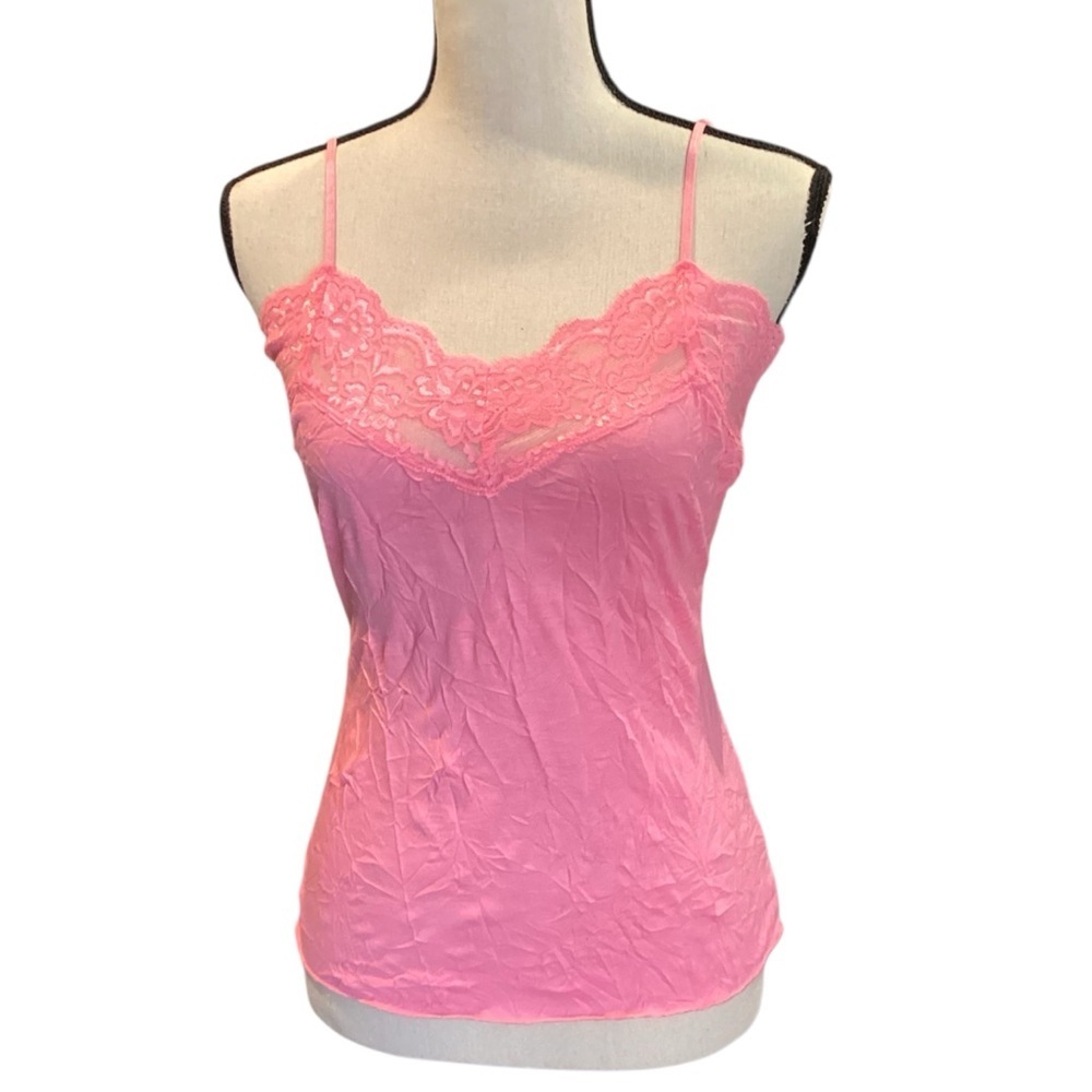 BONGO Pink Lace Trim Camisole